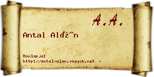 Antal Alán névjegykártya