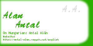 alan antal business card